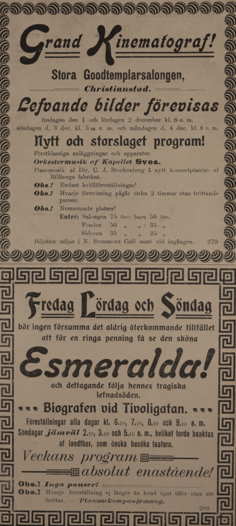 Äldre filmaffischer.