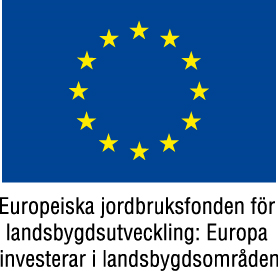 EU-flagga, under den texten Europeiska jordbruksfonden för landsbygdsutveckling: Europa investerar i landsbygdsområden.